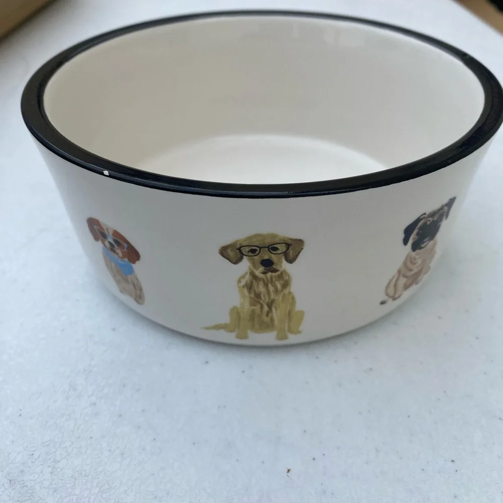 Dog Bowl with Cute Dog Illustrations